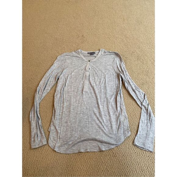 Vince viscose/silk grey long sleeve top SMALL - Picture 1 of 6